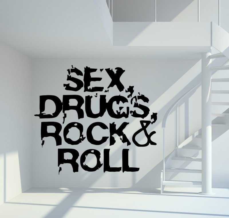 21004 Sex Drugs Rock & Roll Wandtattoo